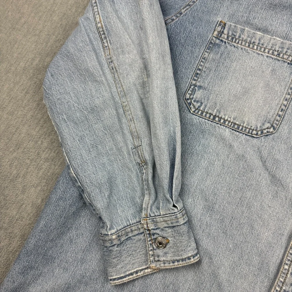 Vintage Levis Shirt Men 2XL XXL Blue Denim Metal Button Up Cotton  Western Rodeo